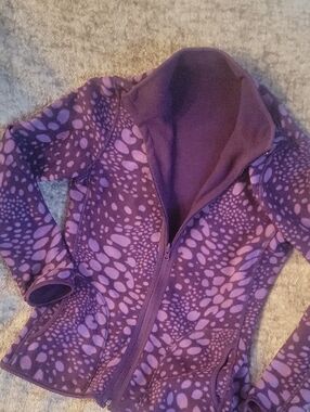 Women's Purple Patterned Bomber Jacket with Zip